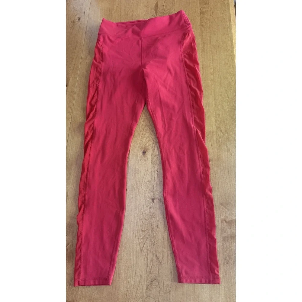 Fabletics PureLuxe High Rise Red Ankle Leggings Women's XS Stretch Elastic Waist